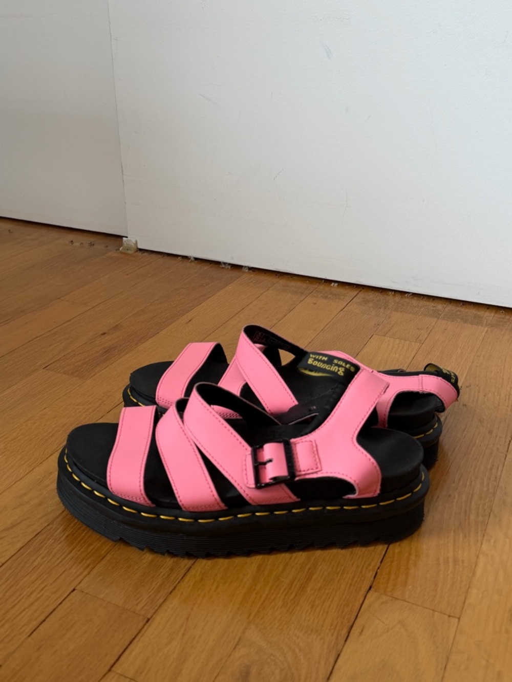 Blair Hot Pink Chunky Strap Platform Sandals